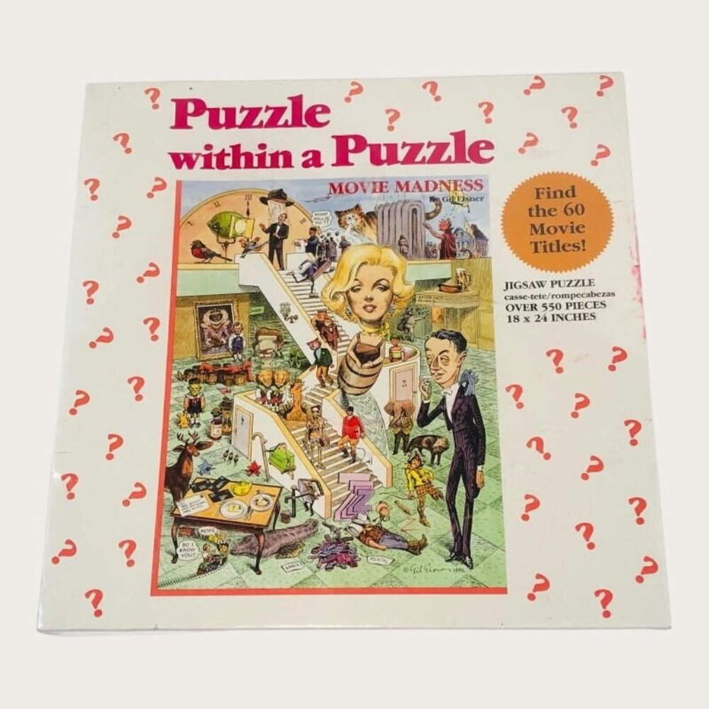 Movie Madness Jigsaw Puzzle By Gil Eisner 550+ Pieces New Sealed